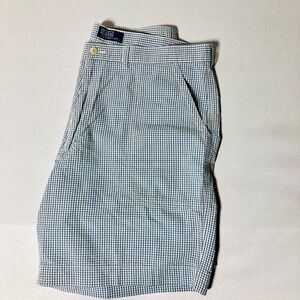 Polo Ralph Lauren Blue‎ White Gingham Check Seersucker Shorts Size 40